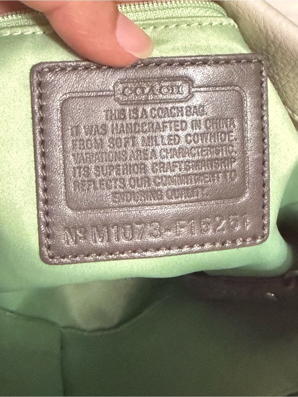 Coach White Leather Shoulder Bag with gray Accents - Picture 17 of 17